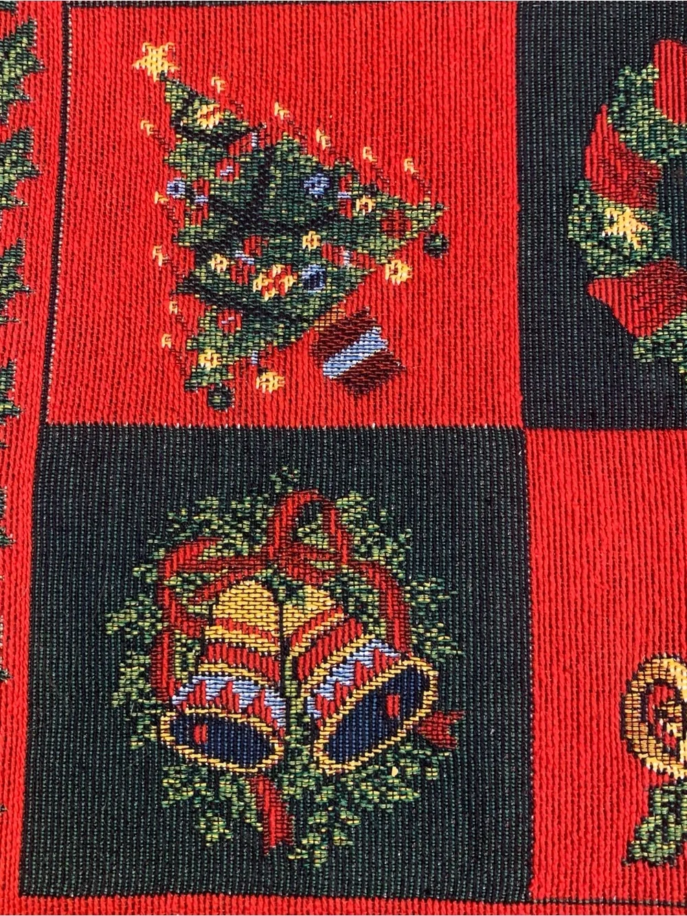 Set of 4 Vintage Tapestry Christmas Holiday Fabric Placemats Rectangular
